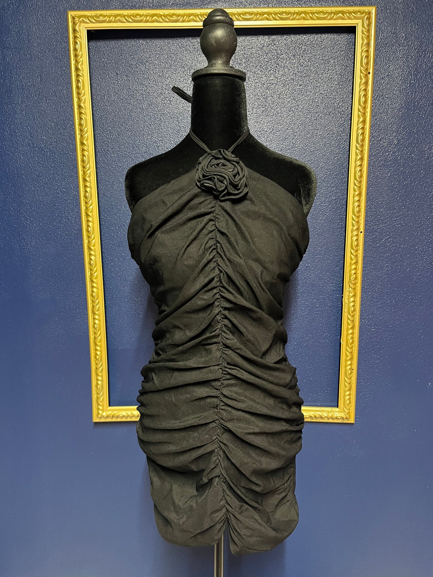 Milk and Honey Short Black Ruched Dress