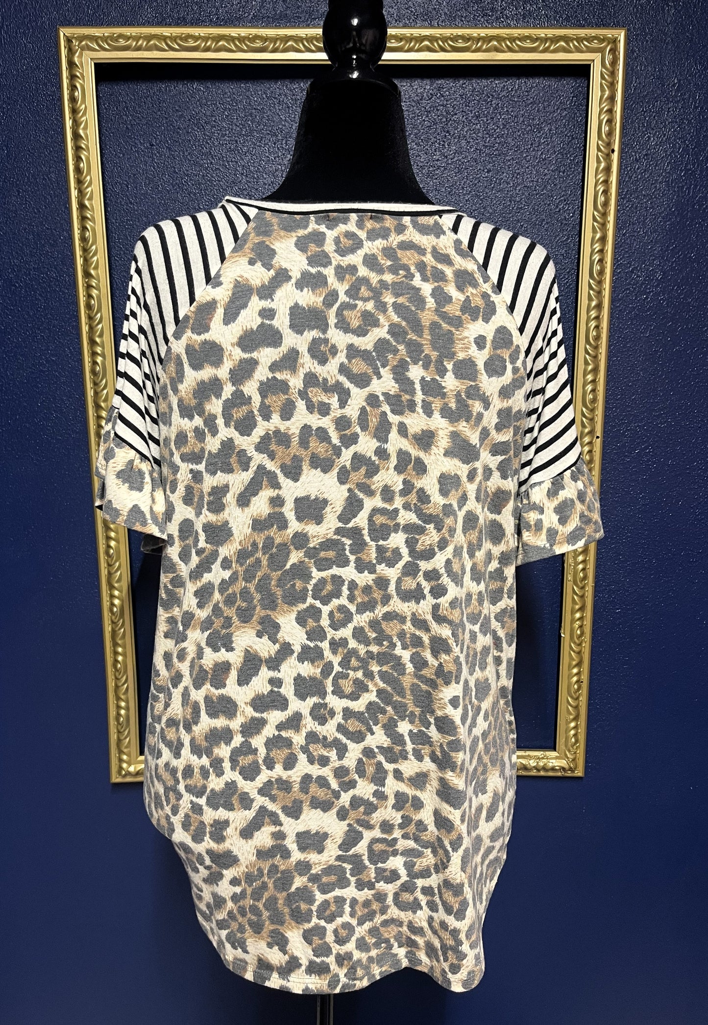 Lovely Melody Stripe and Leopard Tee