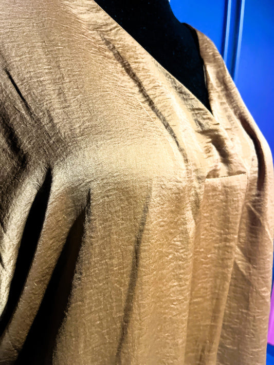 Glam Brown Silk Blouse