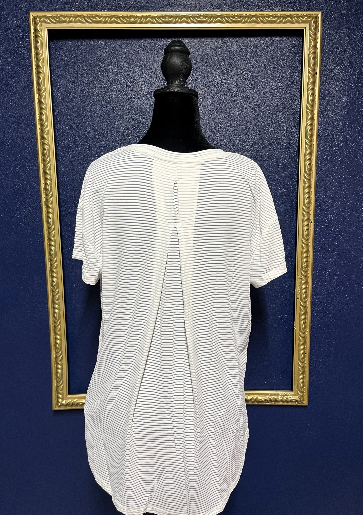 Mono B White Stripe Athletic Top