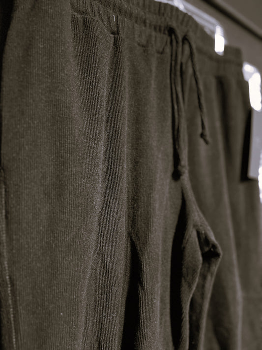 Mono B Black Thick Ribbed Sweatpants