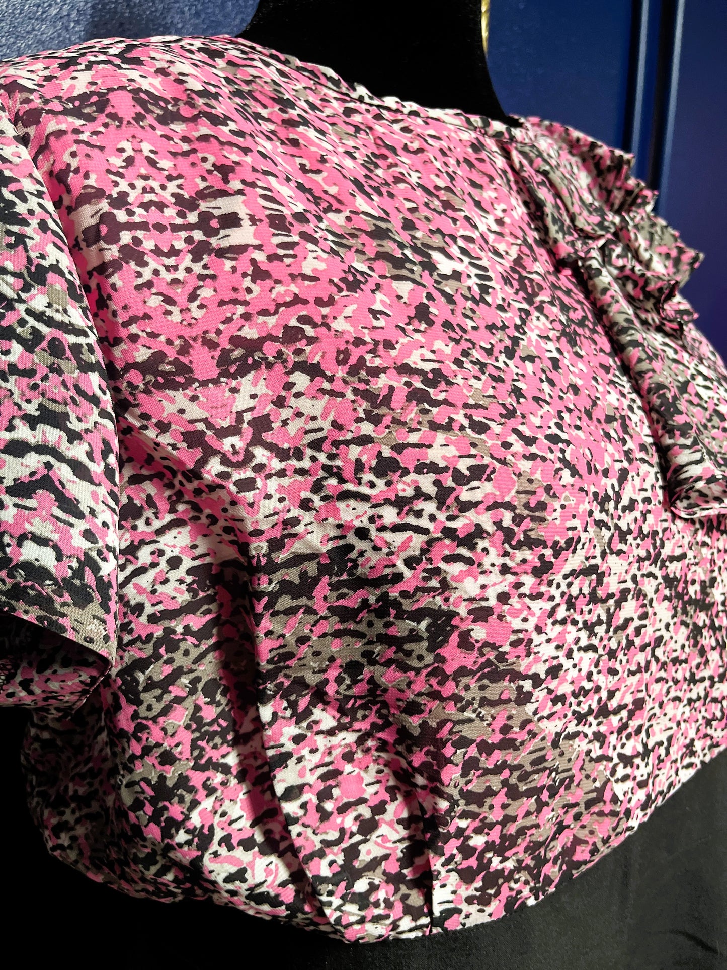 Shelby & Palmer Pink and Black Ruffled Dress