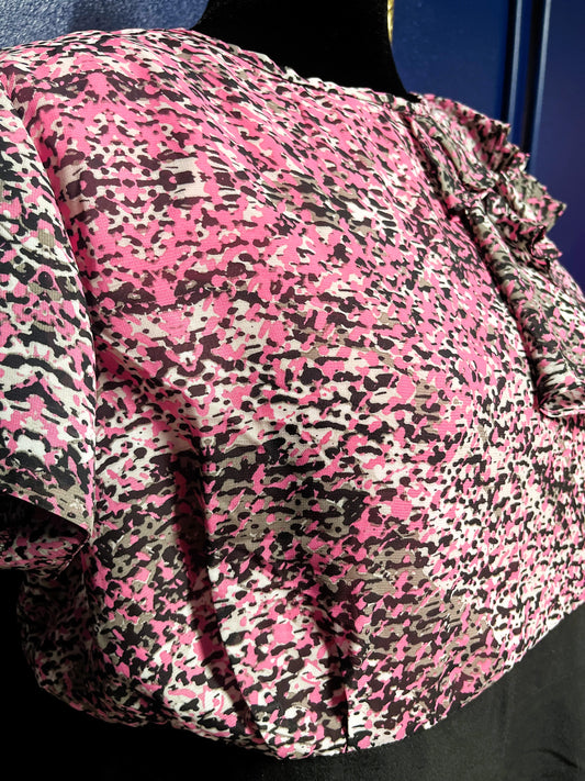 Shelby & Palmer Pink and Black Ruffled Dress