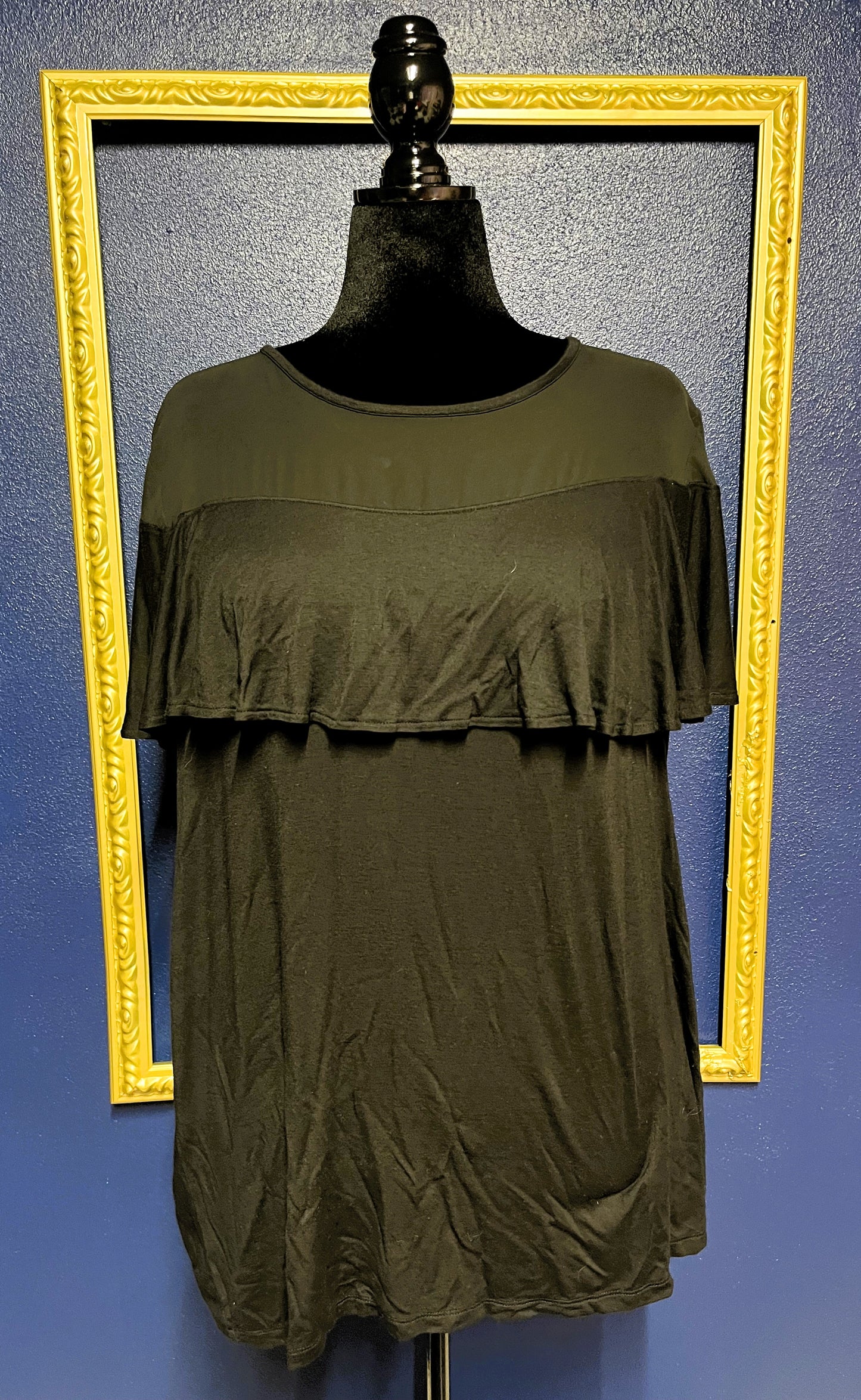 Lane Bryant Sheer Top Black Blouse