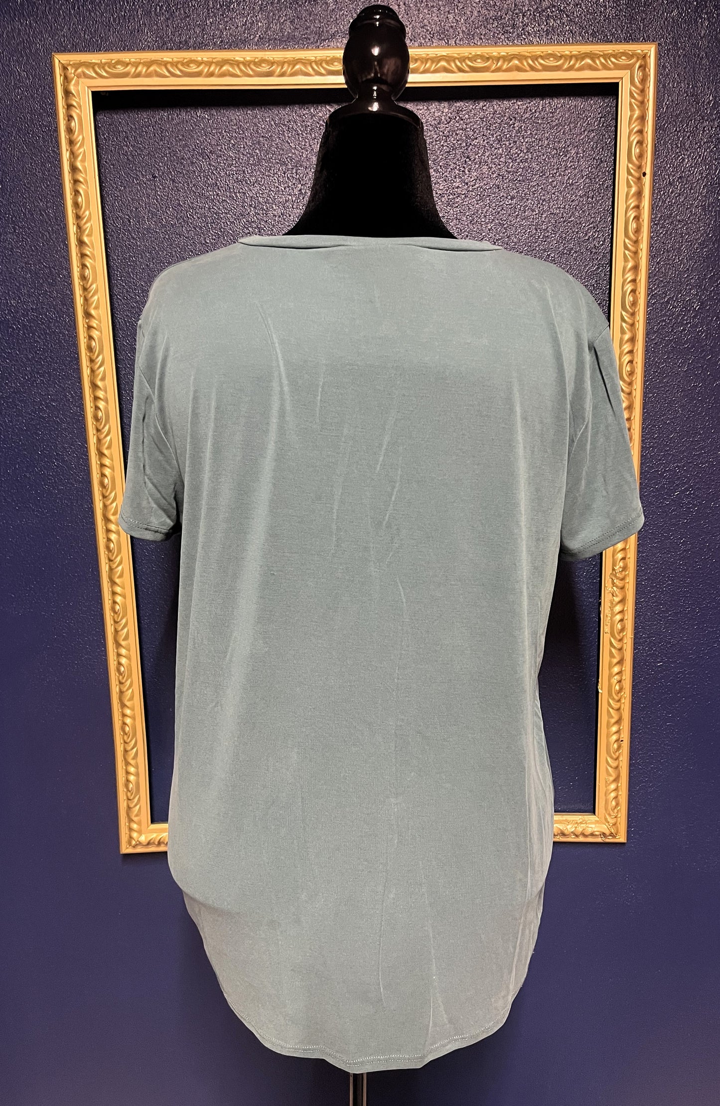 Green Envelope Light Blue Knotted Tee