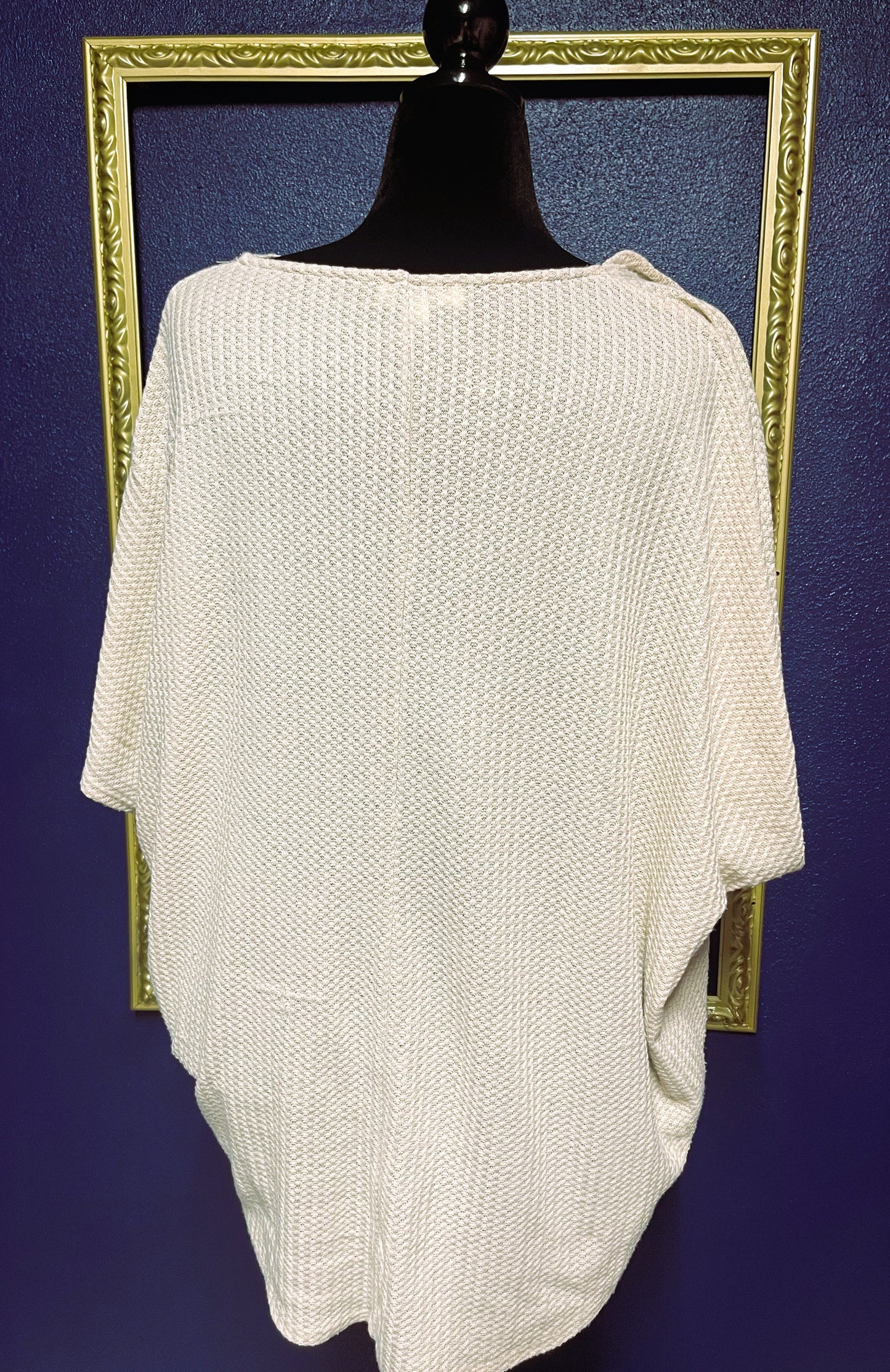 Umgee Cream Waffle Knit Top