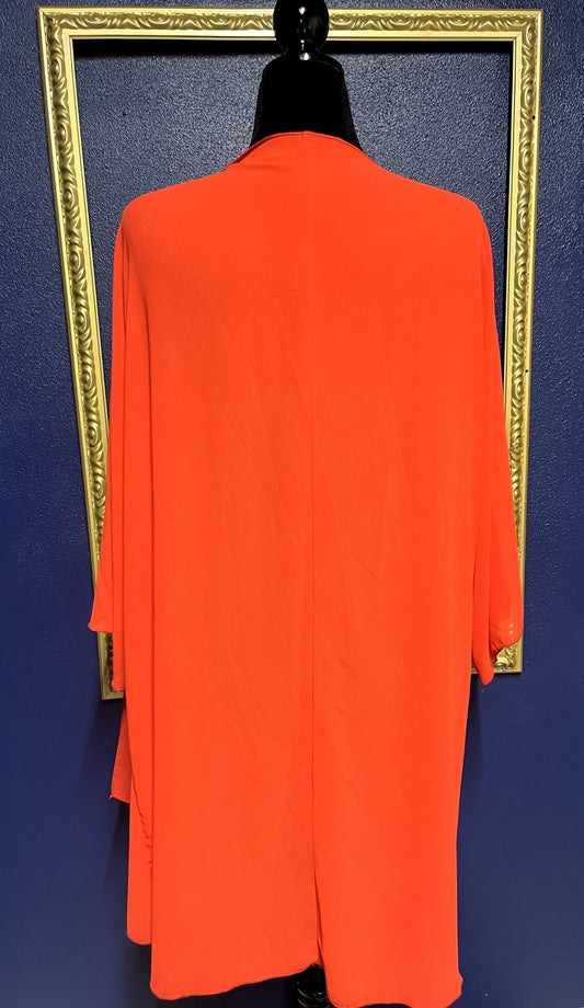 Bright Orange Sheer Kimono