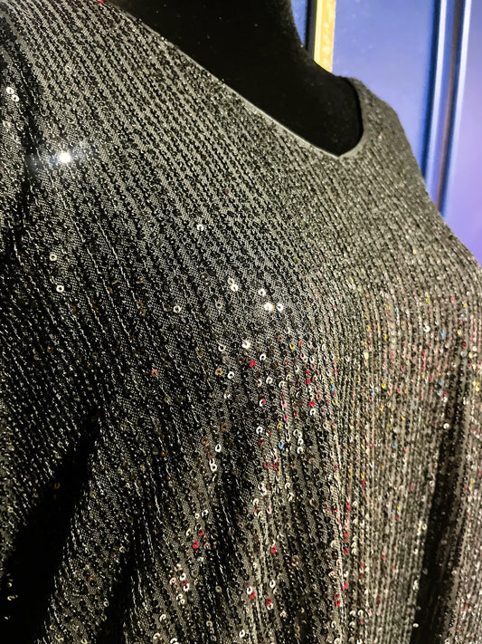 Jess Lea Black Sequin Top
