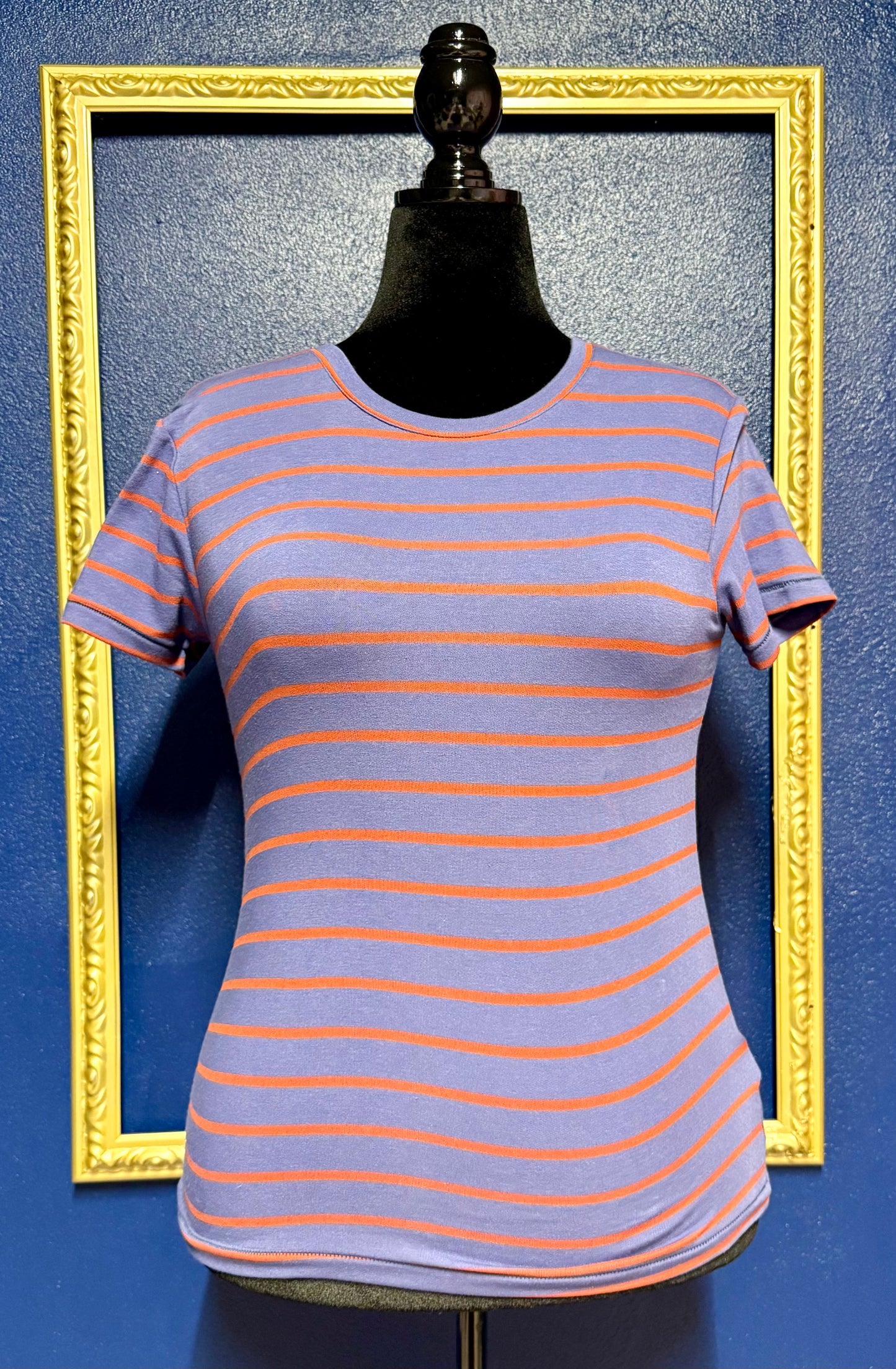 SBJ Austin Striped Cropped Tee