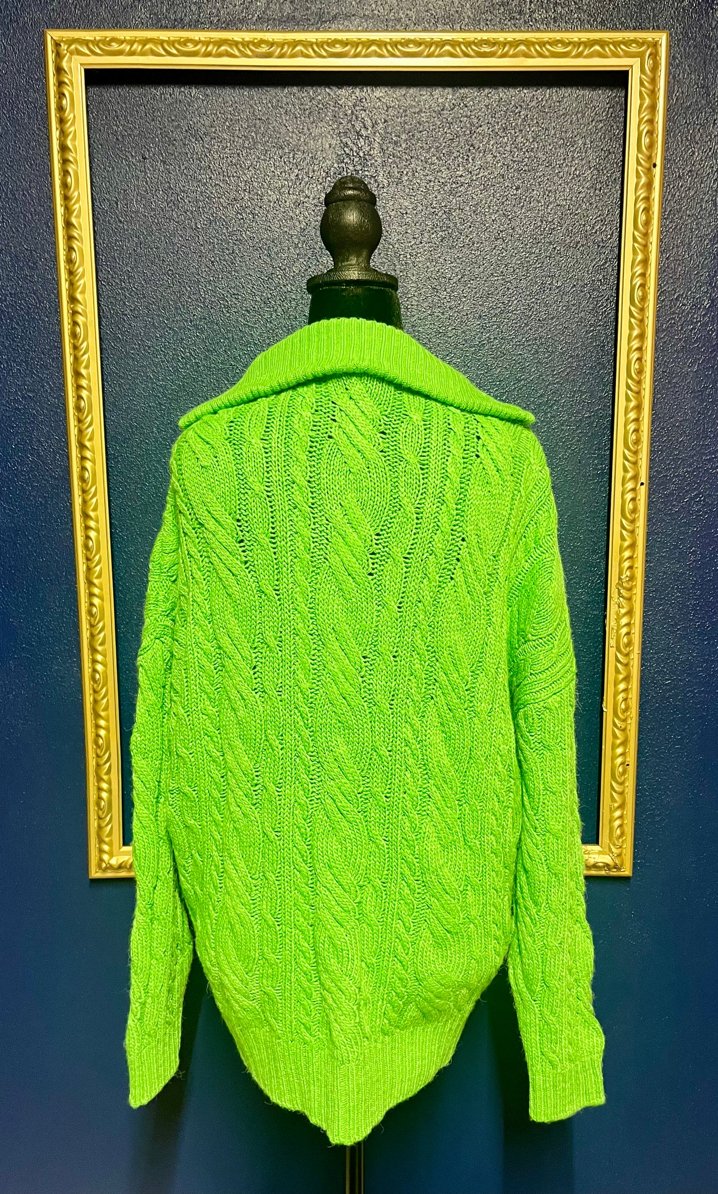 TOPSHOP Green Quarter Zip Sweater