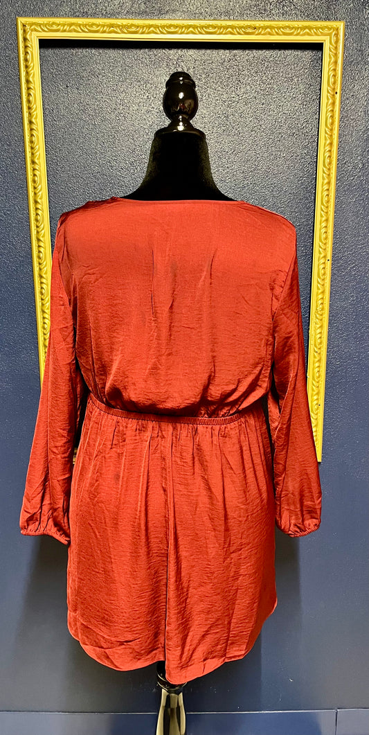 Express Maroon Silk Dress