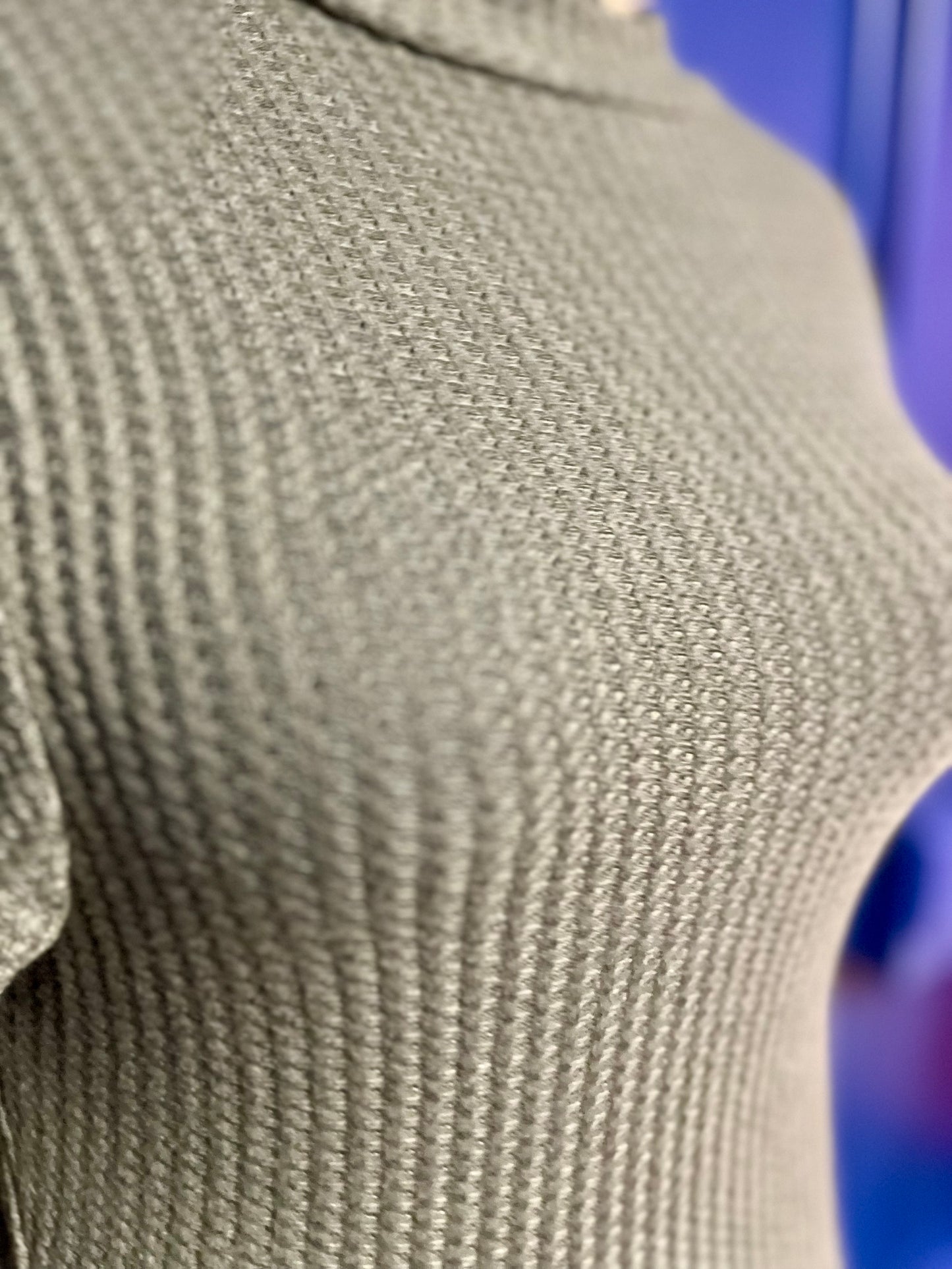 SHEIN Curve Olive Waffle Knit Tee