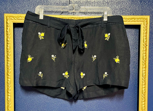 Loft Navy Embroidered Shorts