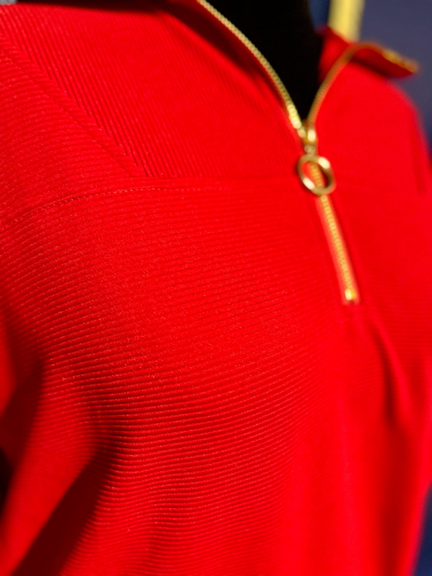 Jess Lea Red Ribbed Quarter Zip Pullover