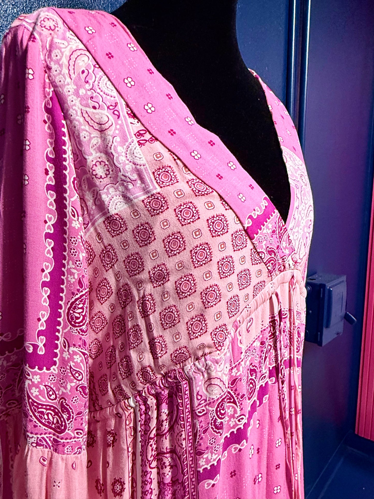 BTFL-Life Pink Bandana Maxi Dress