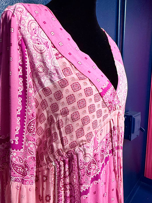 BTFL-Life Pink Bandana Maxi Dress