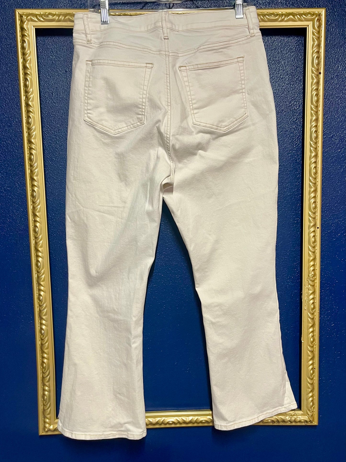 Loft Kick Crop White Jeans