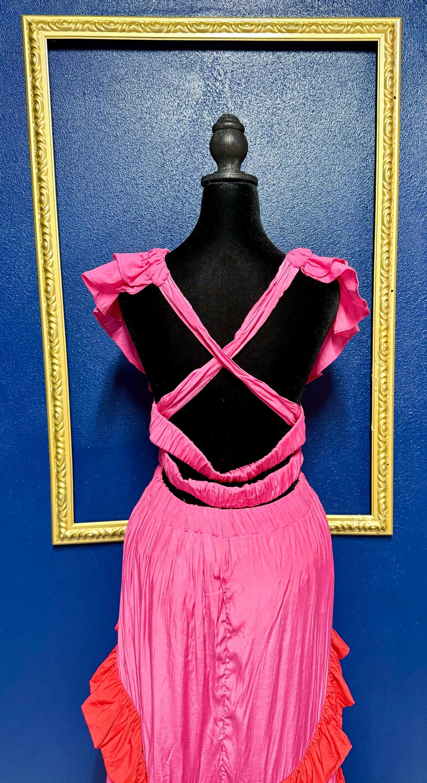 DO+BE Red and Pink Dress