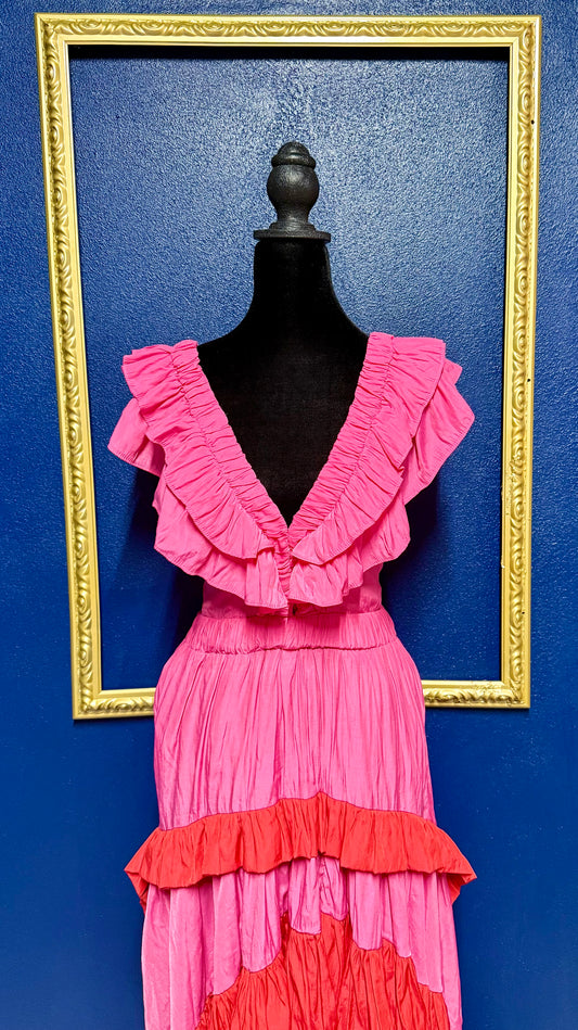 DO+BE Red and Pink Dress