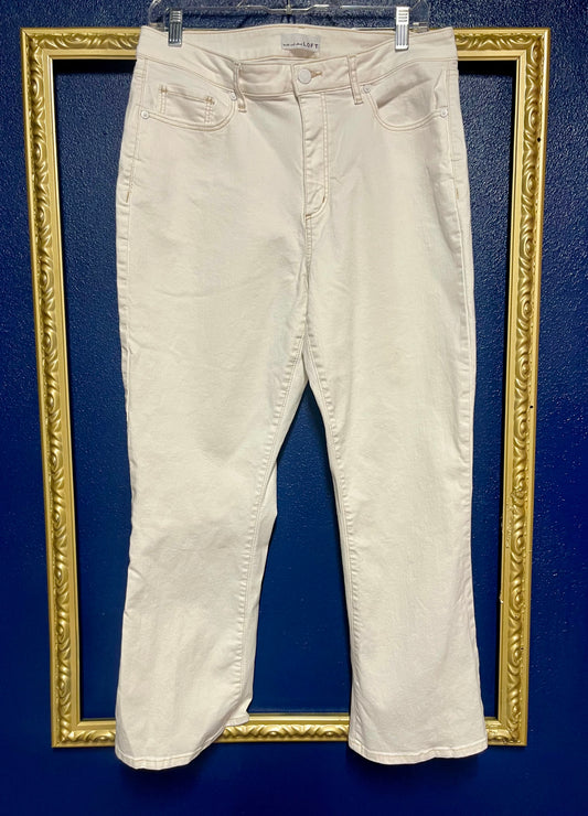 Loft Kick Crop White Jeans