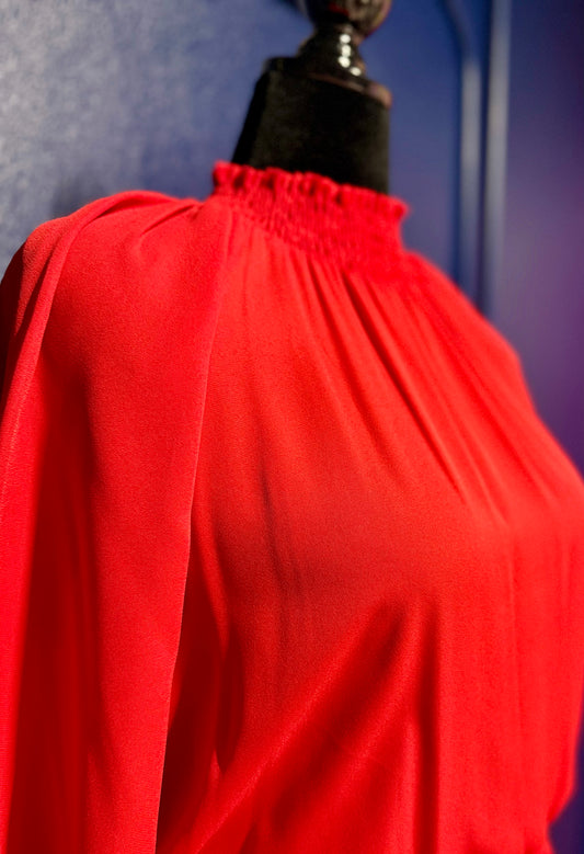 Veronica Red Smocked Dress