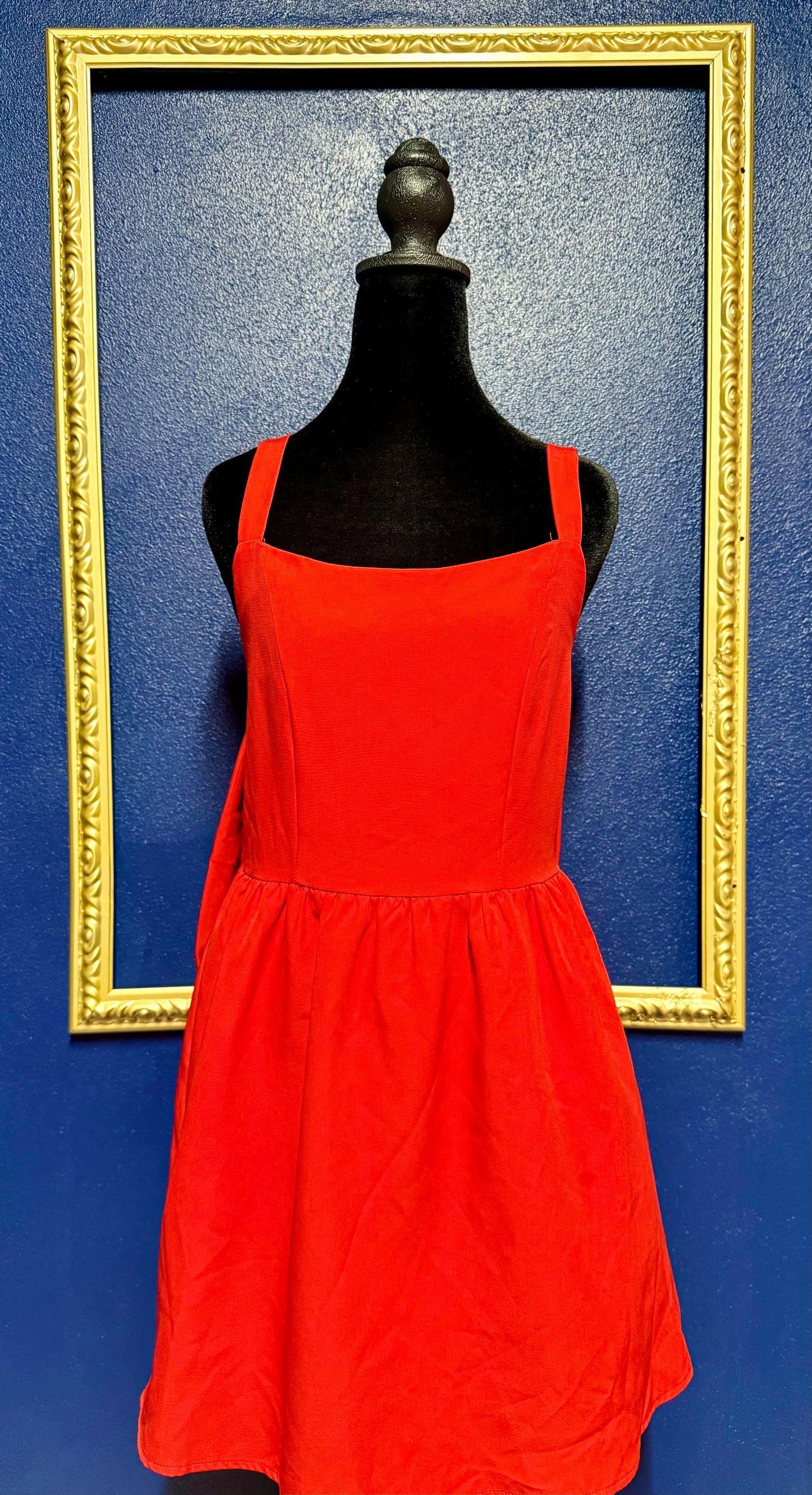 Red Bow Back Dress with Pockets