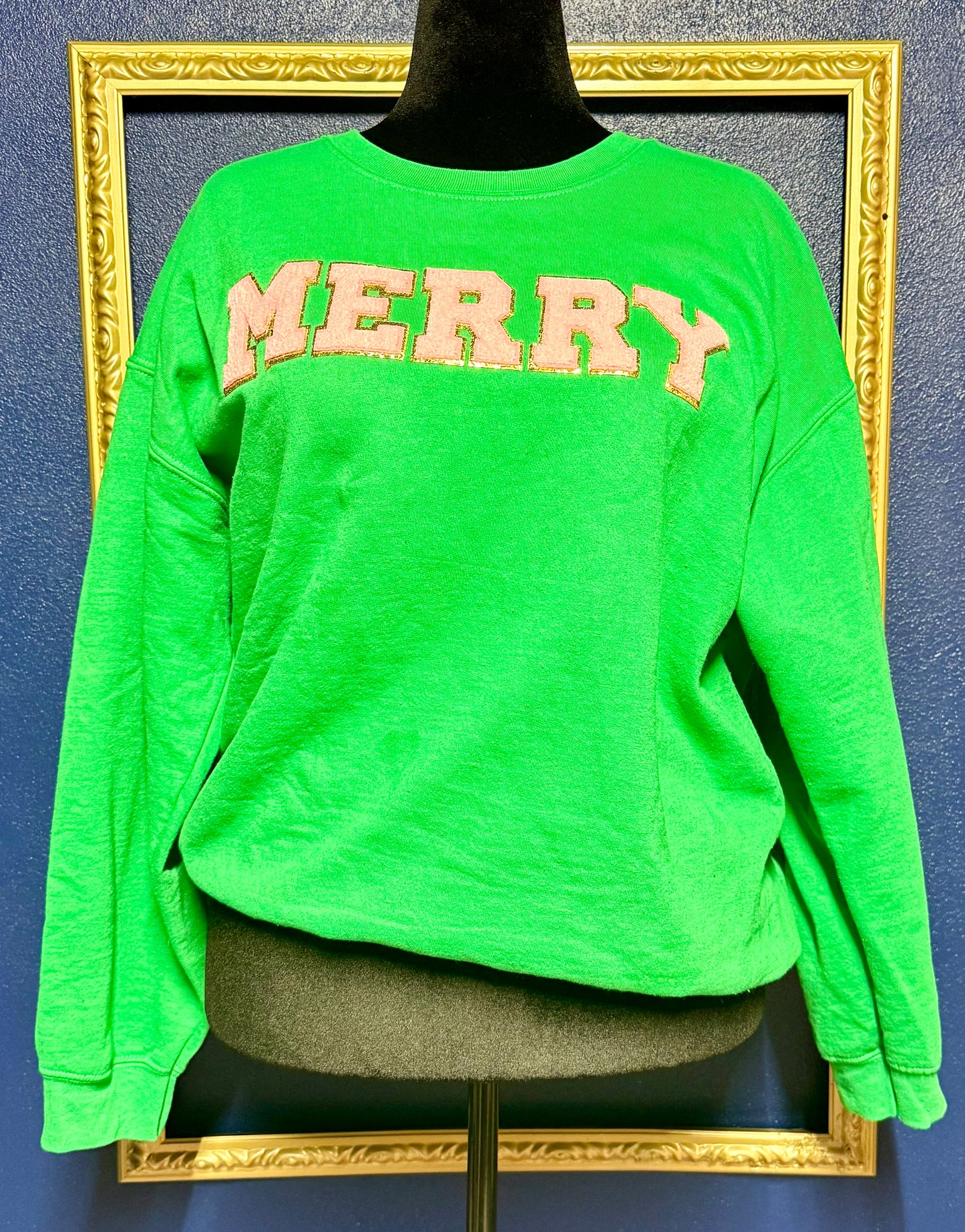 Merry Chenille Letter Sweatshirt