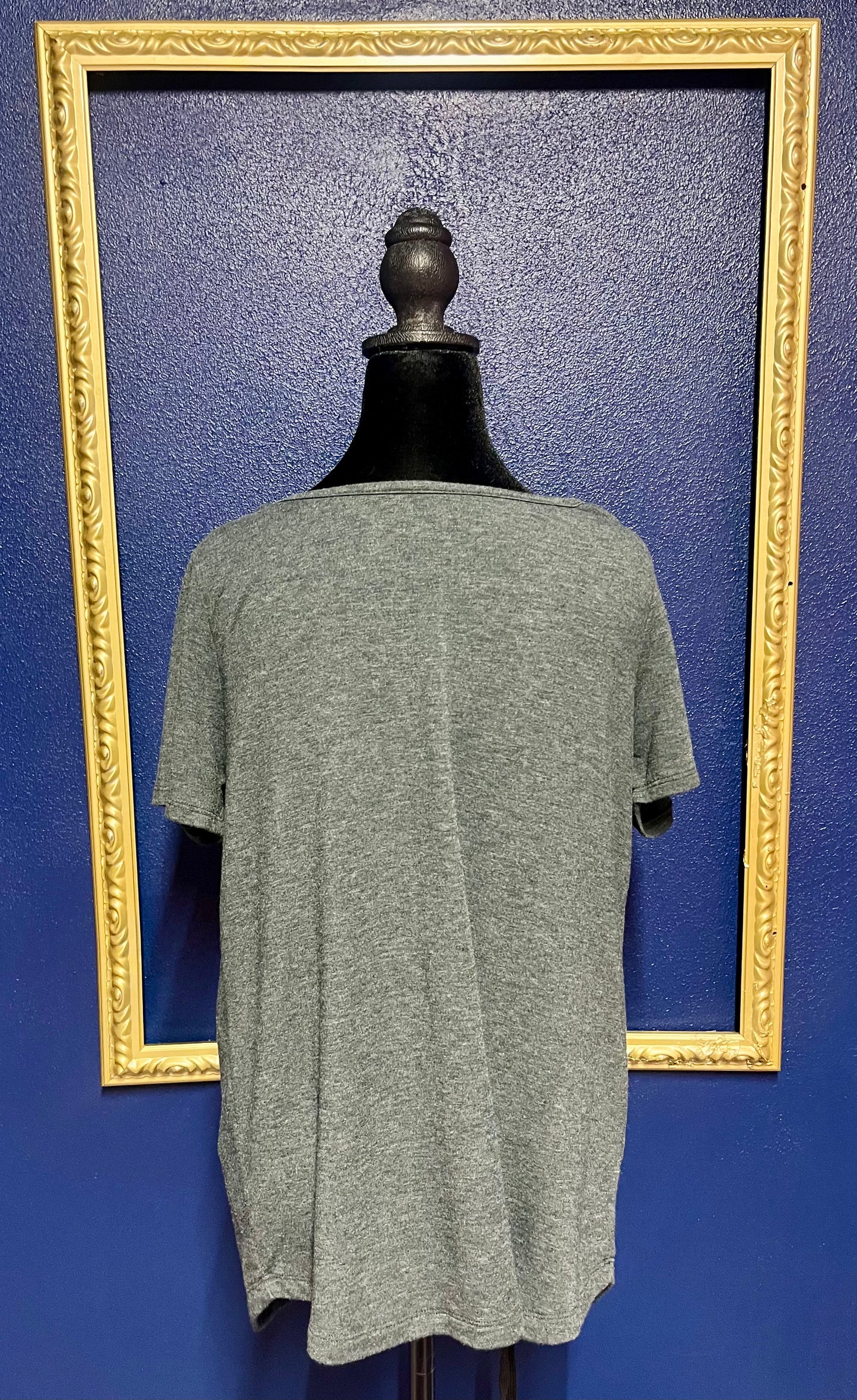 Pink Clover Gray T-Shirt with Button Detail