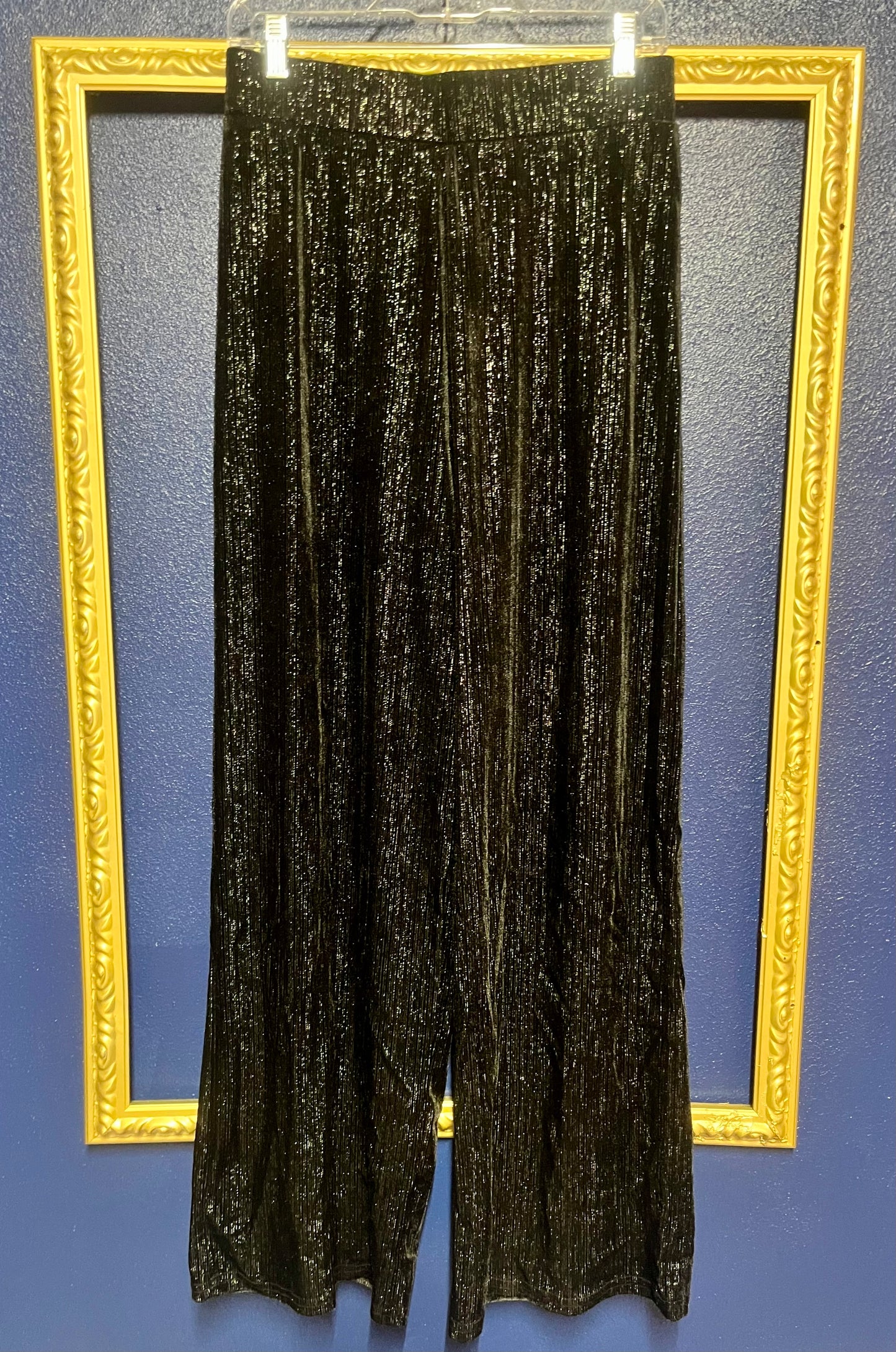 Black Shimmery Velvet Pants