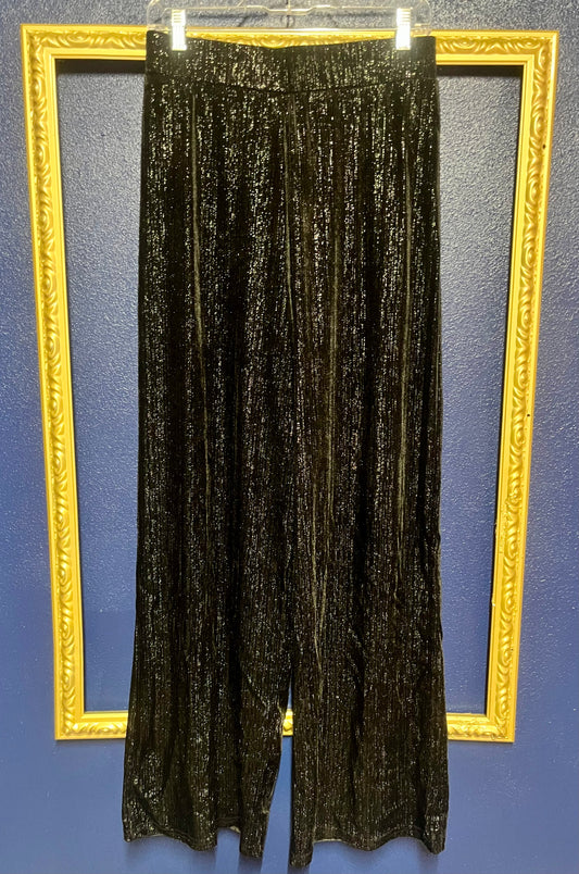 Black Shimmery Velvet Pants