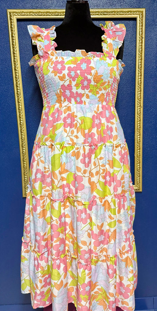 J. Marie Smocked Floral Dress