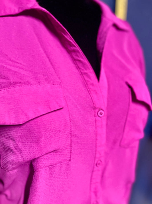 J. Roberts Fuchsia Button Down