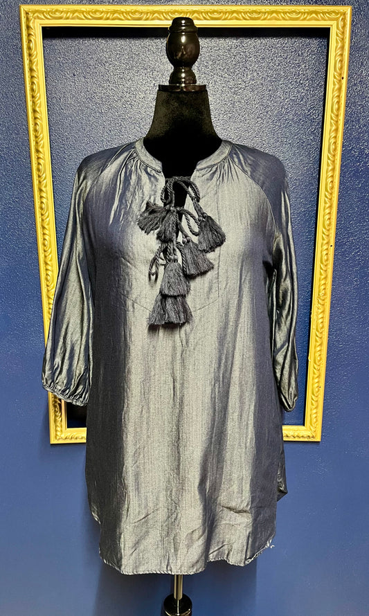Honey Punch Shimmery Denim Dress