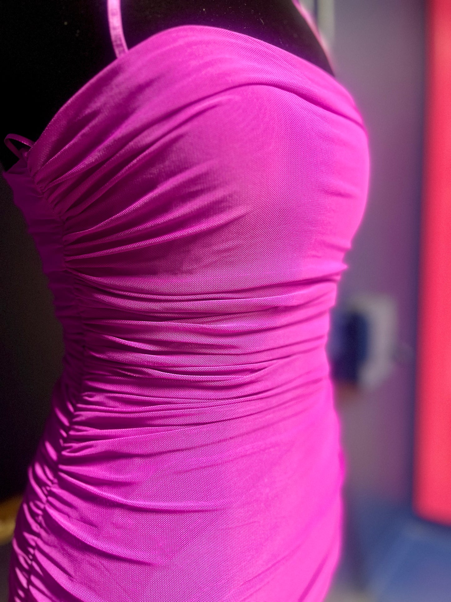 AFRM Bright Purple Rouched Mini Dress