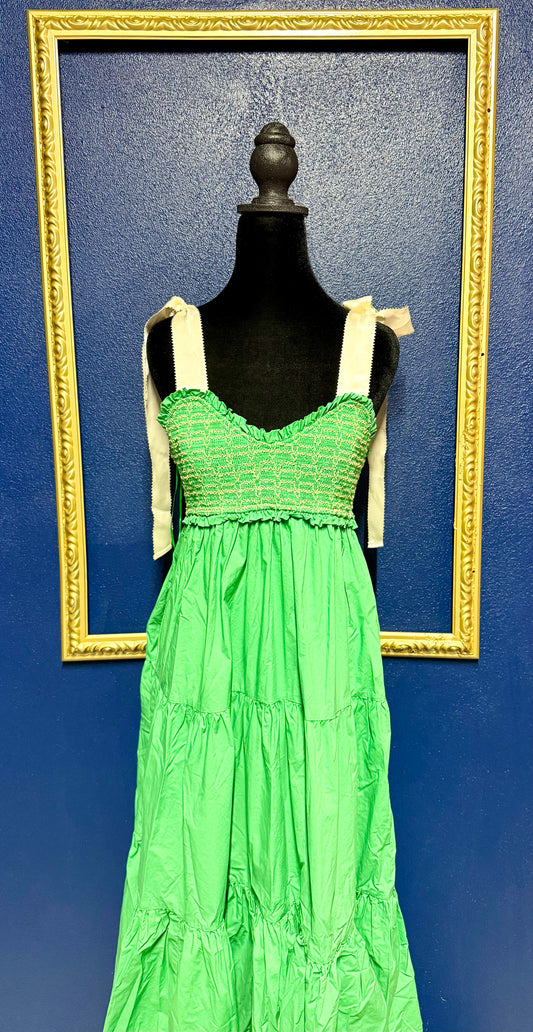 Lovelo Green Smocked Dress