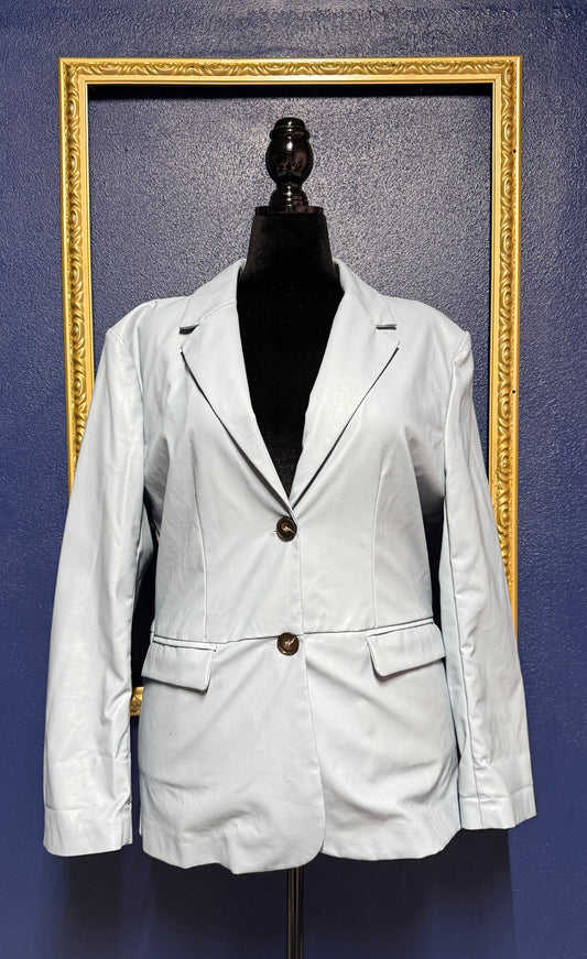 Aureum Blue Pleather Blazer