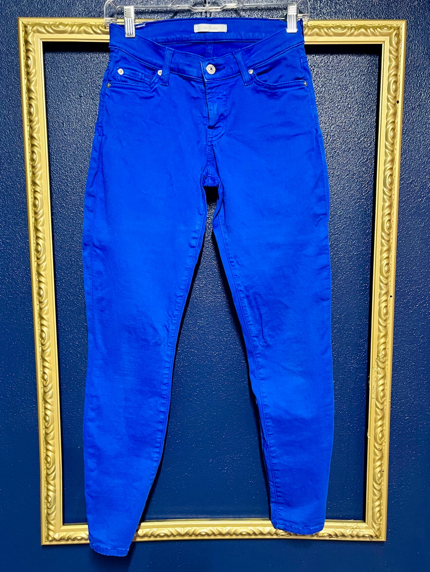 7 for All Mankind Royal Blue Skinny Jeans