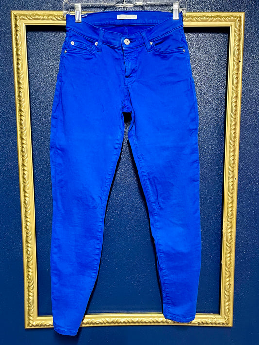 7 for All Mankind Royal Blue Skinny Jeans