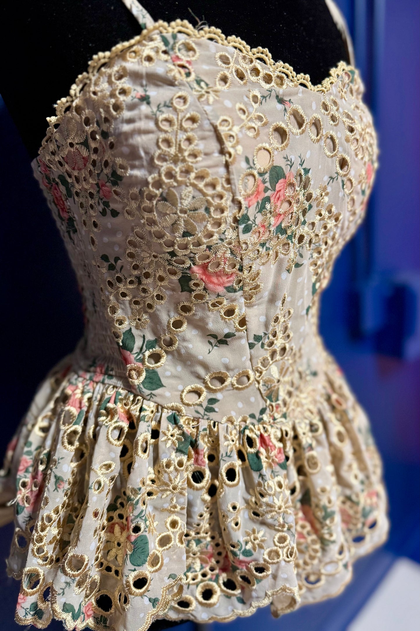 Vici Floral Eyelet Peplum