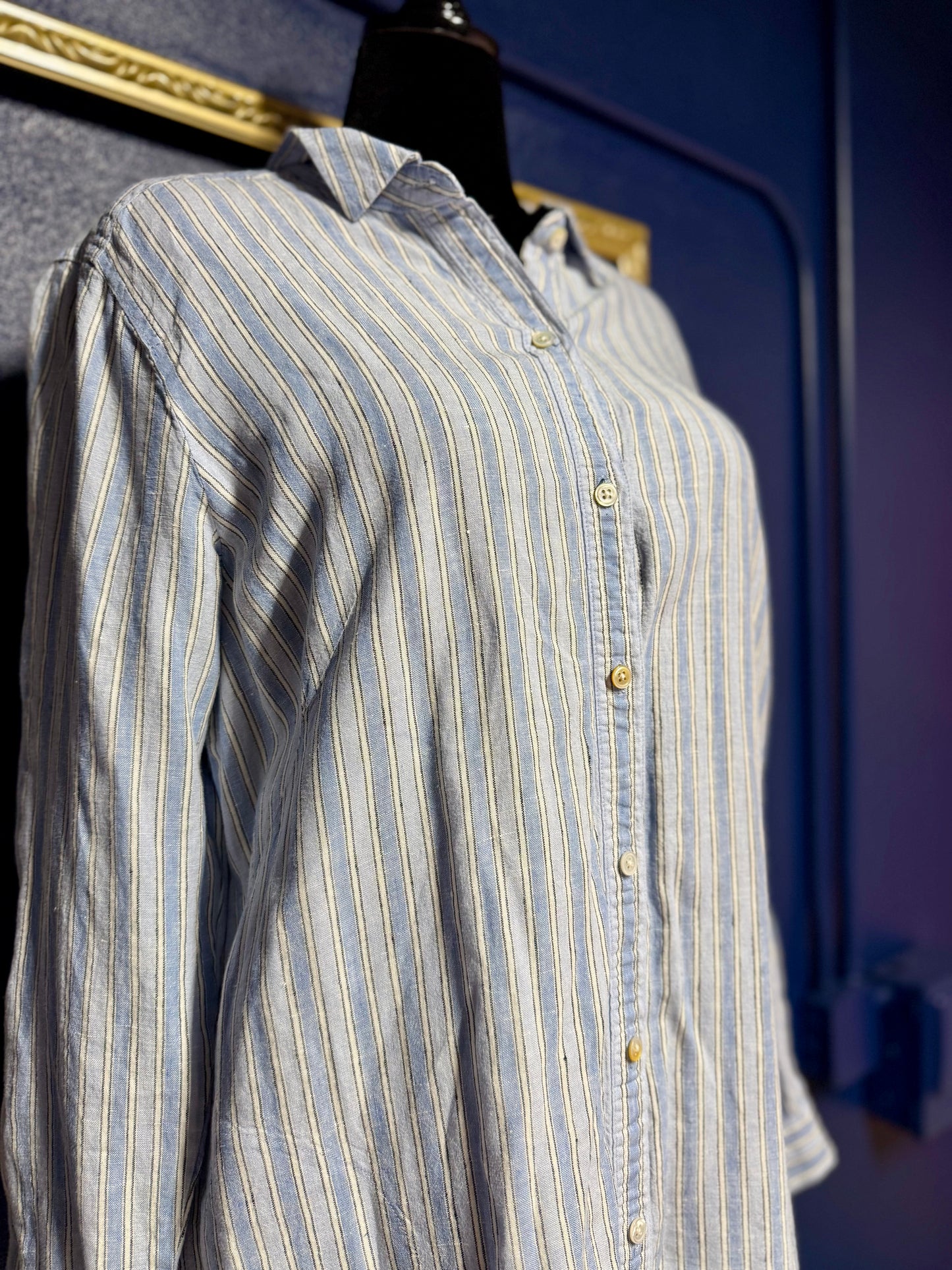 J. Jill Blue Stripe Button Down Dress