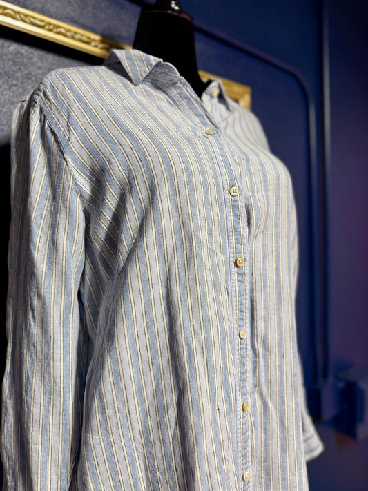 J. Jill Blue Stripe Button Down Dress