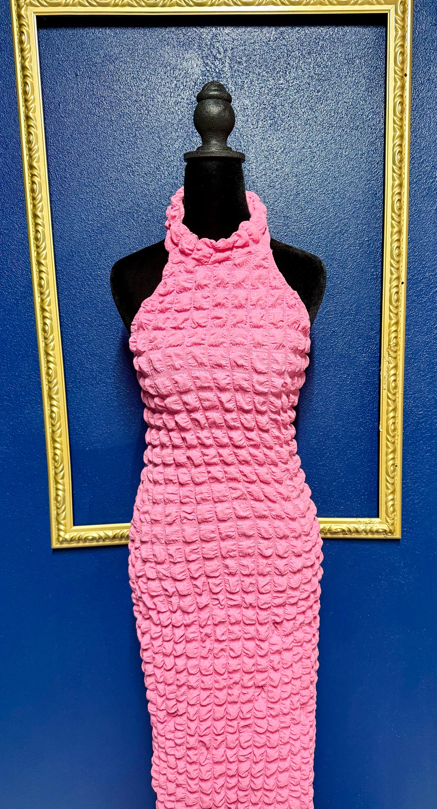 Novaorily Bubble Pink Halter Dress