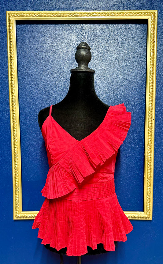 J. Roberts Pleated Ruffle Top