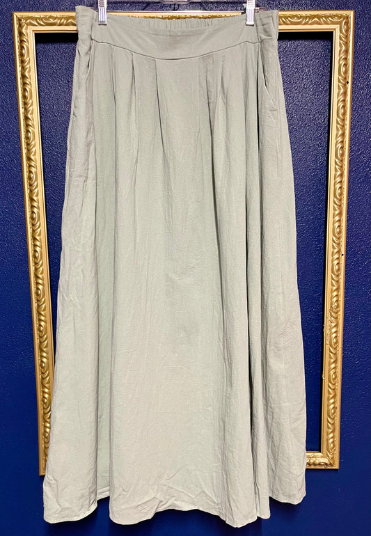 Sage Green Flowy Maxi Skirt