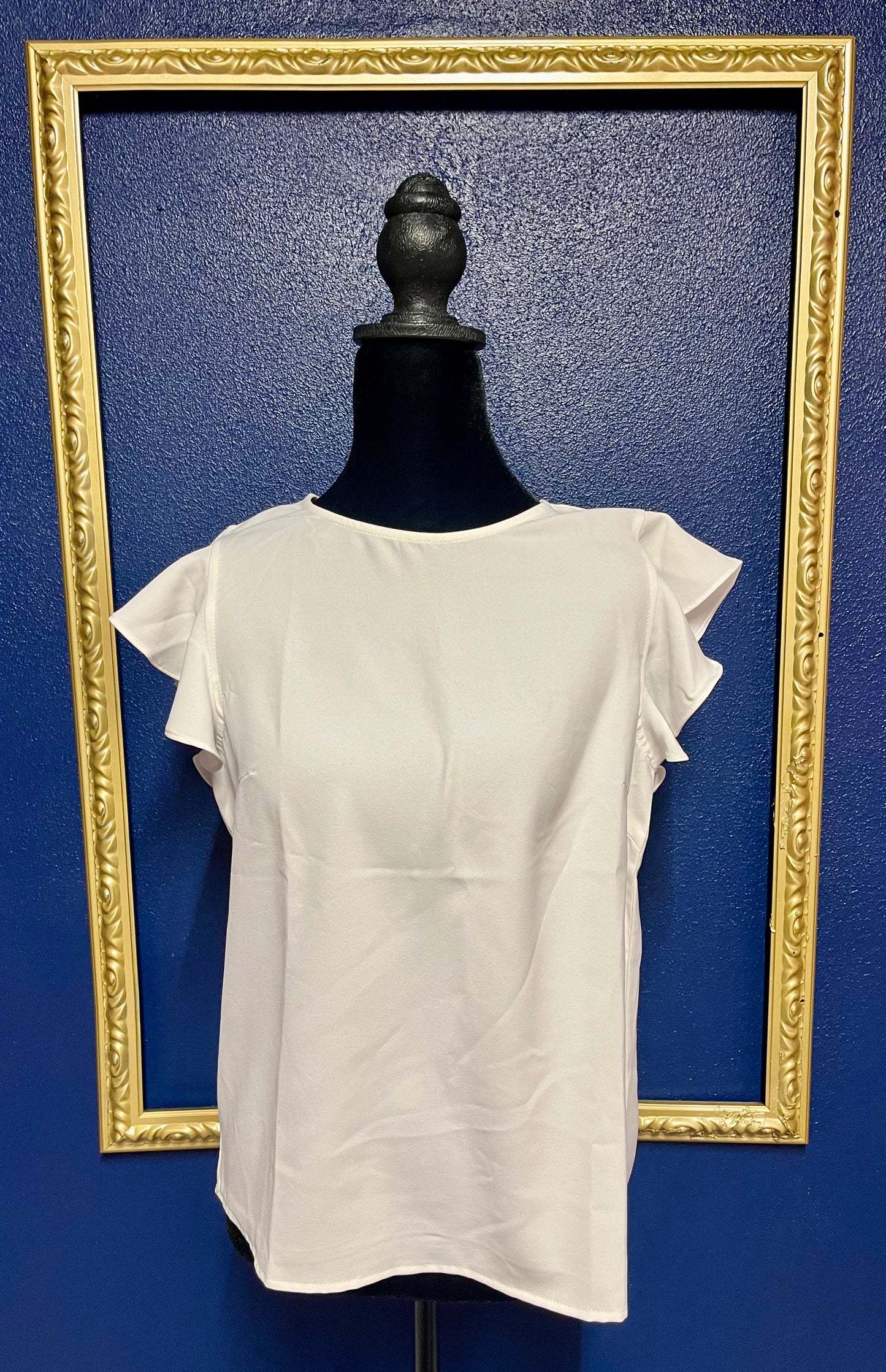 TCEC White Flounce Sleeved Blouse