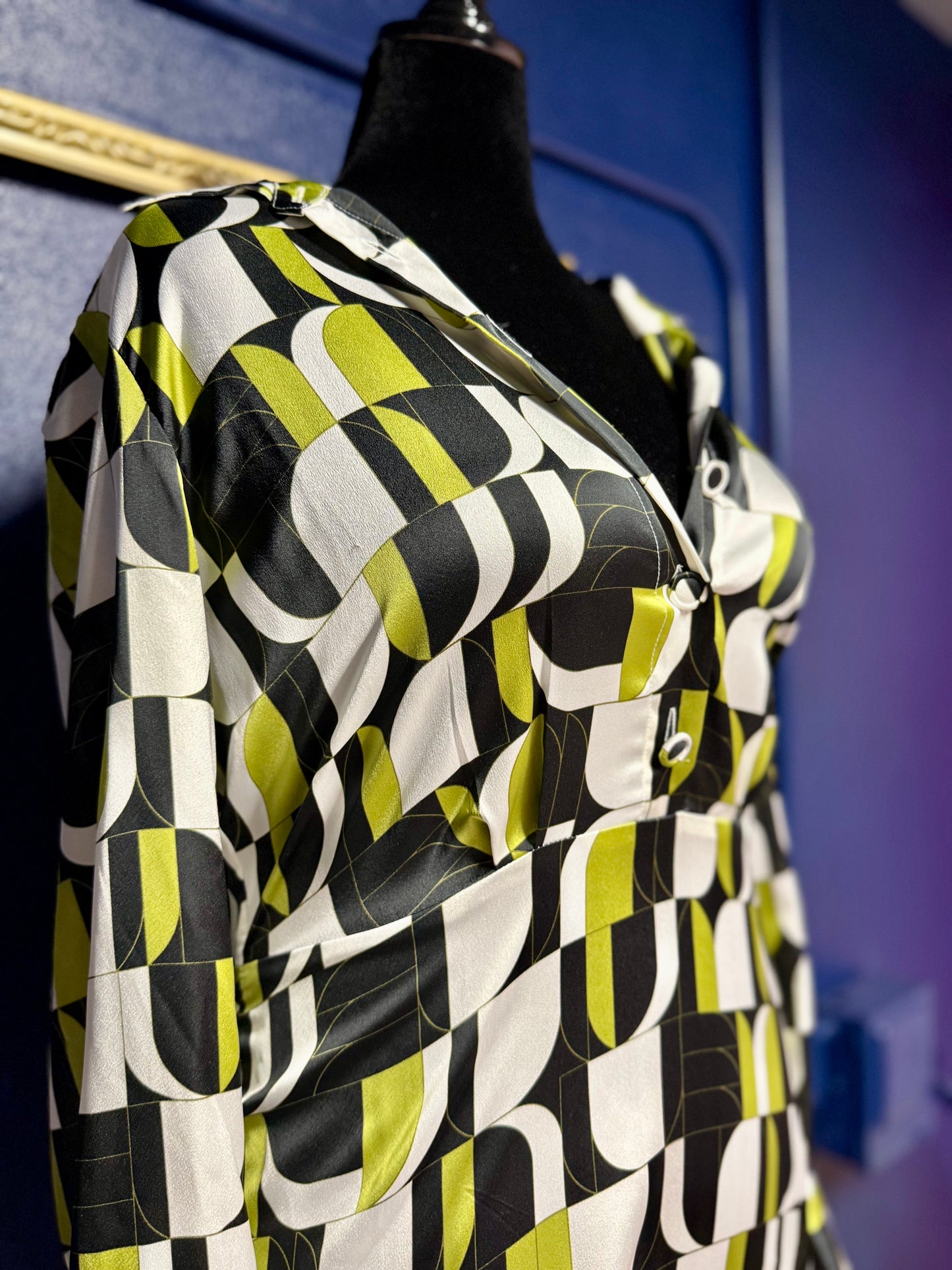 European Geometric Print Dress