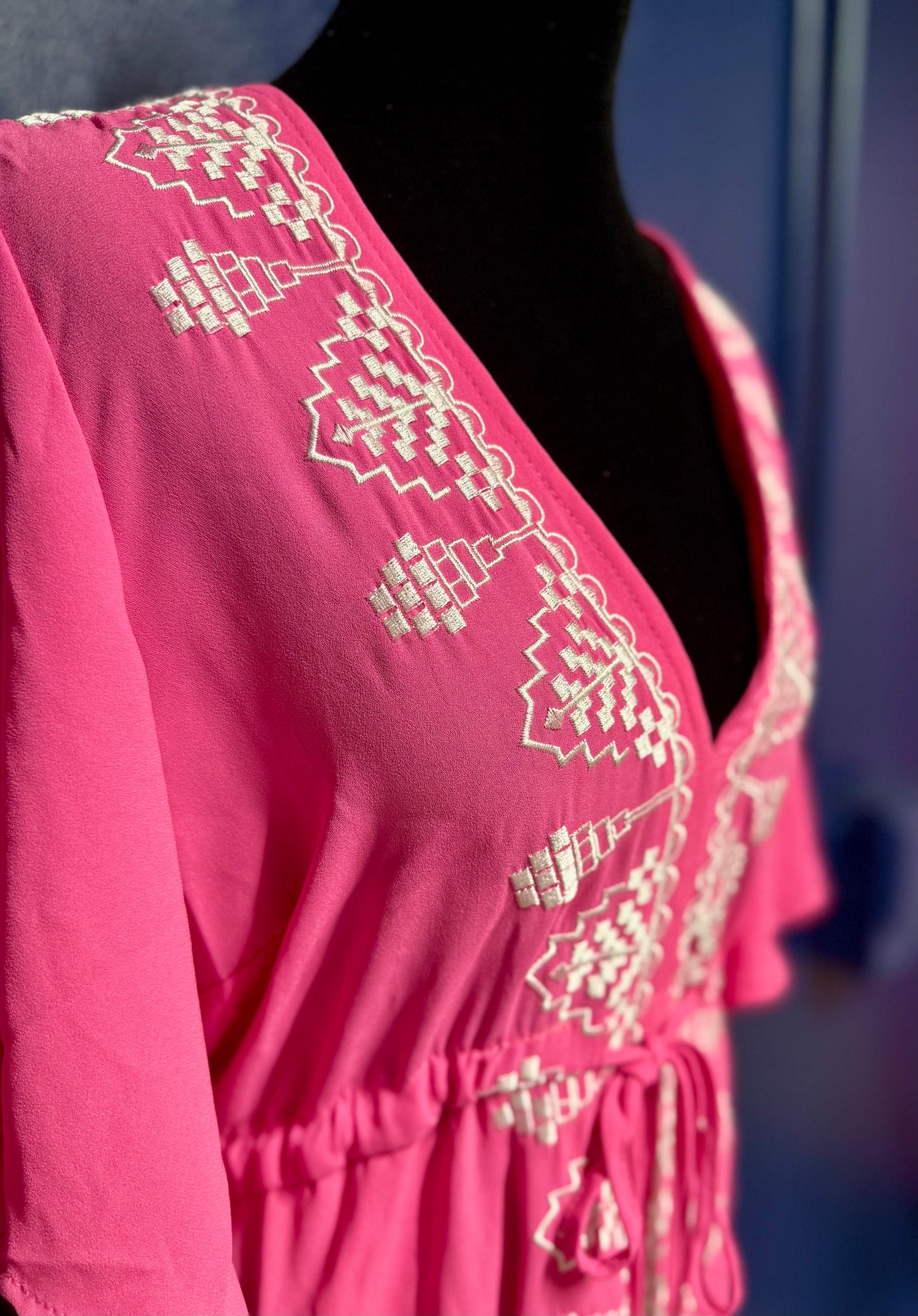 Strut & Bolt Pink Embroidered Dress