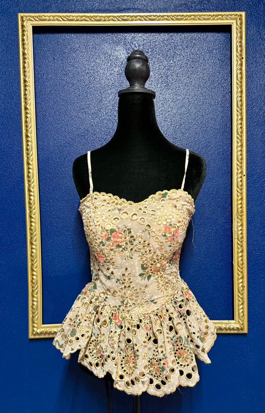 Vici Floral Eyelet Peplum