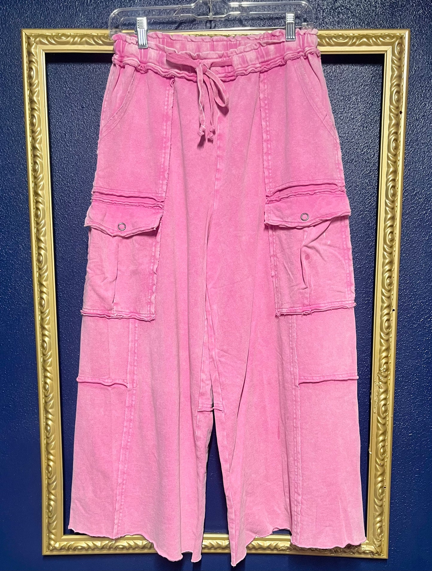 Easel Cargo Wide Leg Sweatpants