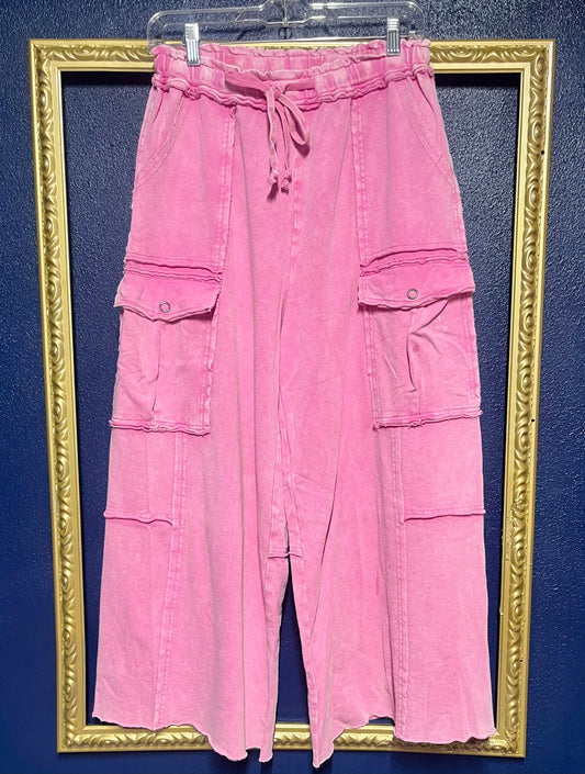 Easel Cargo Wide Leg Sweatpants